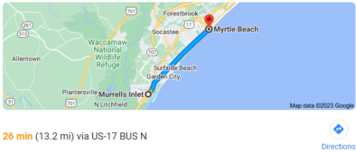 murrells inlet to myrtle beach sc